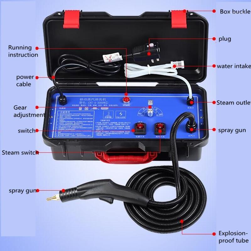 

220V Electric Steaming Cleaner High Temperature And Pressure Kitchen Hood Air Conditioner Car Steam Machine EU/AU/UK/US Plug1