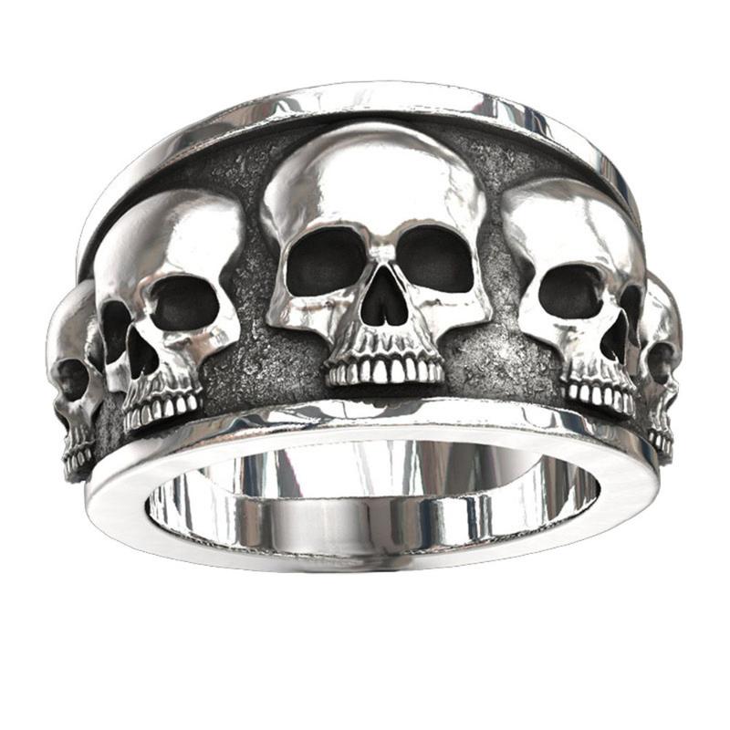 

High Quality Biker Punk Lots Of Skull Ring For Men Domineering Devil Rock Hip Hop Jewelry