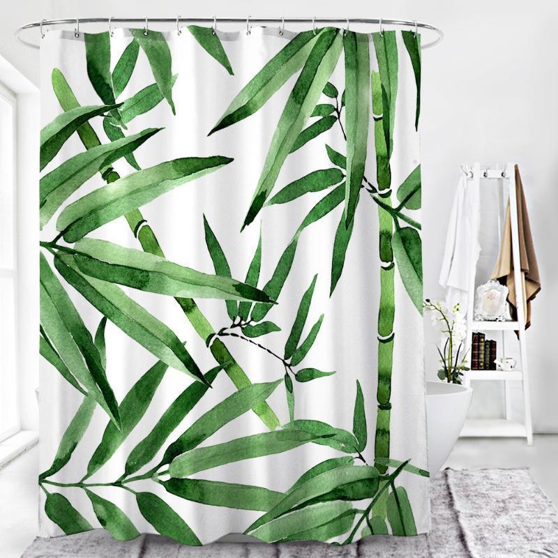 

2020 New Plant Printing Shower Curtain1