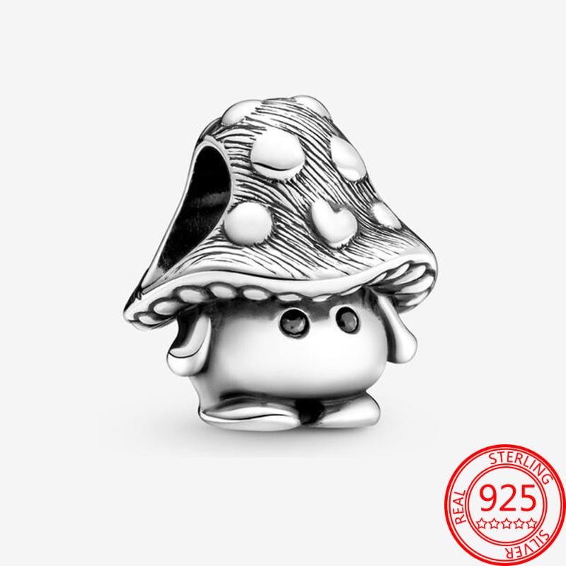 

Other Lovely Real 925 Sterling Silver Cute Mushroom Charm Fit 3mm Moment Bracelet And Bangle S925 Jewelry Girl