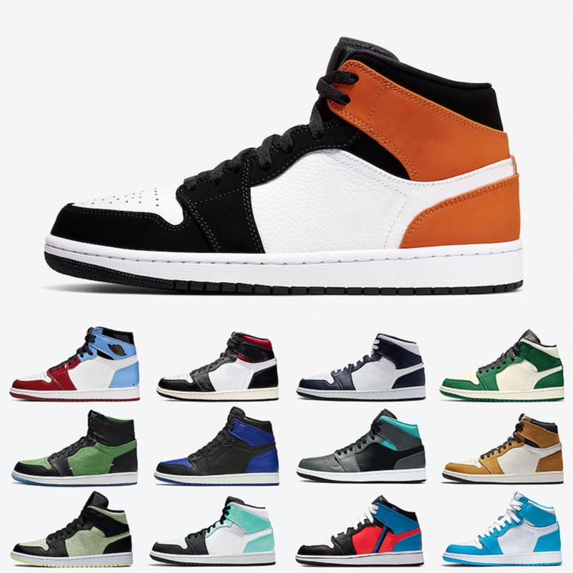 

Unisex Shattered Backboard jumpman 1 mens basketball shoes Bred Toe Banned Fearless Travis Scotts Chicago 1s men women trainers sports sneakers, Color#24