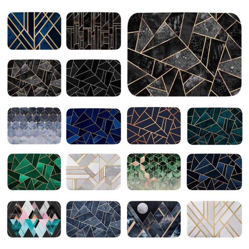 

23.6x15.7 Inch Vintage Marble Geometry Pattern Door Mat Kitchen Carpet Floor Mat Bedroom Non-slip Water Absorption Carpet