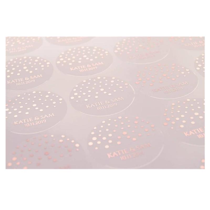 

Custom Foil Wedding Stickers Frosted Wedding Stickers Favour Packaging