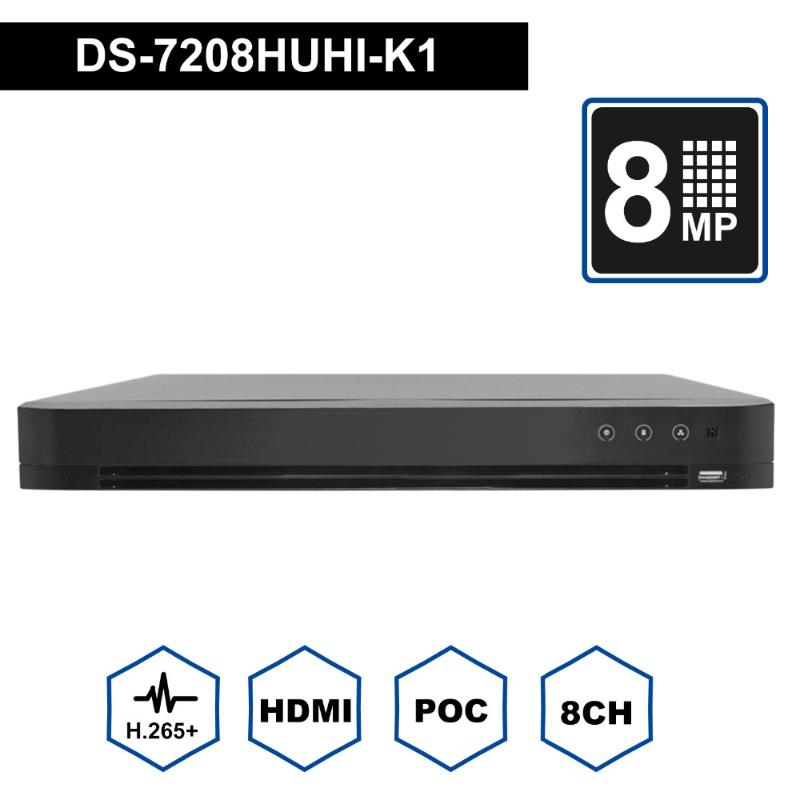 

Hik Original English Version 4ch/8ch DVR DS-7204HUHI-K1 & DS-7208HUHI-K1 AHD CVI TVI CVBS IP 8MP Security DVR for Analog Camera