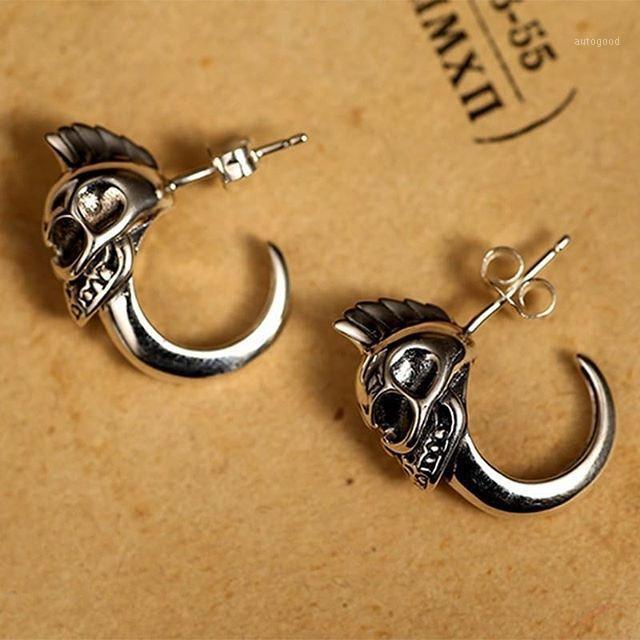 

Stud Fashion Skull Sparta Earring For Men Boy Punk Hip-Hop Earrings Skeleton Male Jewelry1