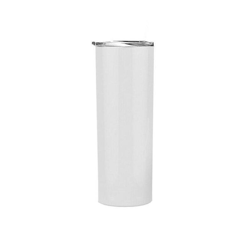 

Sublimation Straight Skinny Tumblers Stainless Steel Blank White Skinny Cup with lid straw Cylinder Bottle SEA SHIPPING CCA12623