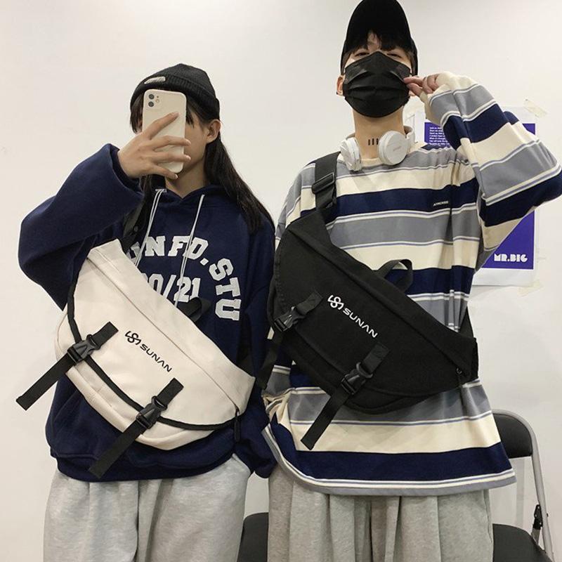 

Street Trend Waist Bag Unisex Chest bags Hip-hop Wild Women Shoulder Messenger Bag Nylon Cloth Large Capacity Outdoor Chest Pack, Sky blue