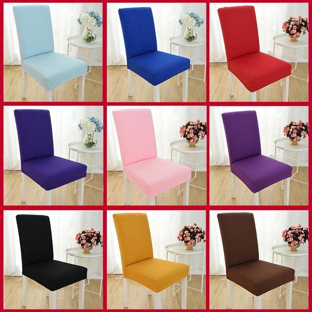 

solid color Hotel Chair Cover Modern Simple Stool Table Dining Chair Cover Siamese Elastic Office Computer1