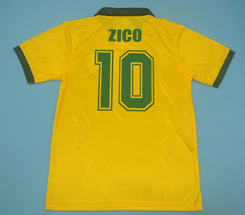 

1988 Brasil retro soccer jerseys Vintage #10 ZICO home yellow 88 Müller Renato Gaúcho Raí Valdo Classic Brasil football shirts