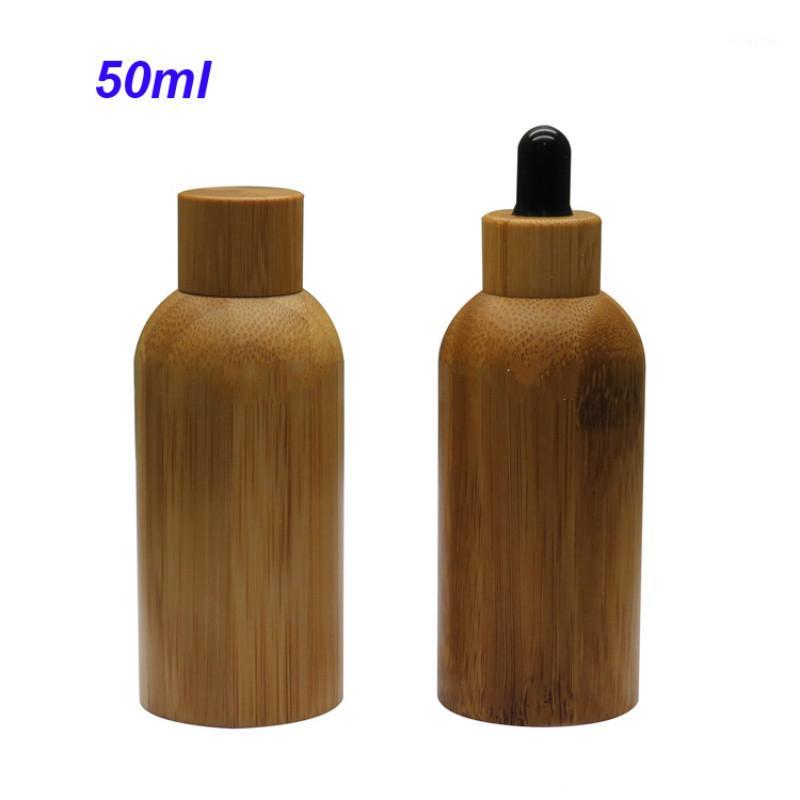 

50ML Natural Bamboo Essential Oil Empty Cosmetic Dropper Bottle with Glass Pipette Makeup Glass Containers Wood Cap1