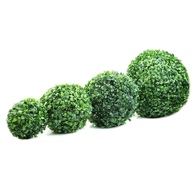

Simulation Green Leave Grass Ball Artificial Flower Grass Plant Ball Topiary Tree Boxwood Home Outdoor Wedding Party Decoration, 12 cm