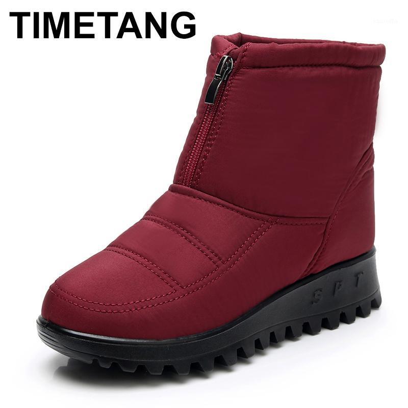 

TIMETANGNew boot winter brand warm non-slip waterproof women boots mother boots casual cotton winter female shoes1, Black