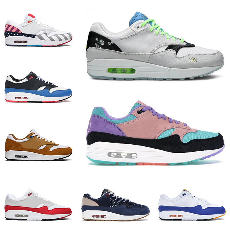 

New 1 running shoes men women trainers Anniversary Green Red Bred Daisy Elephant Pink Sketch Time Capsule mens Outdoor sports sneakers