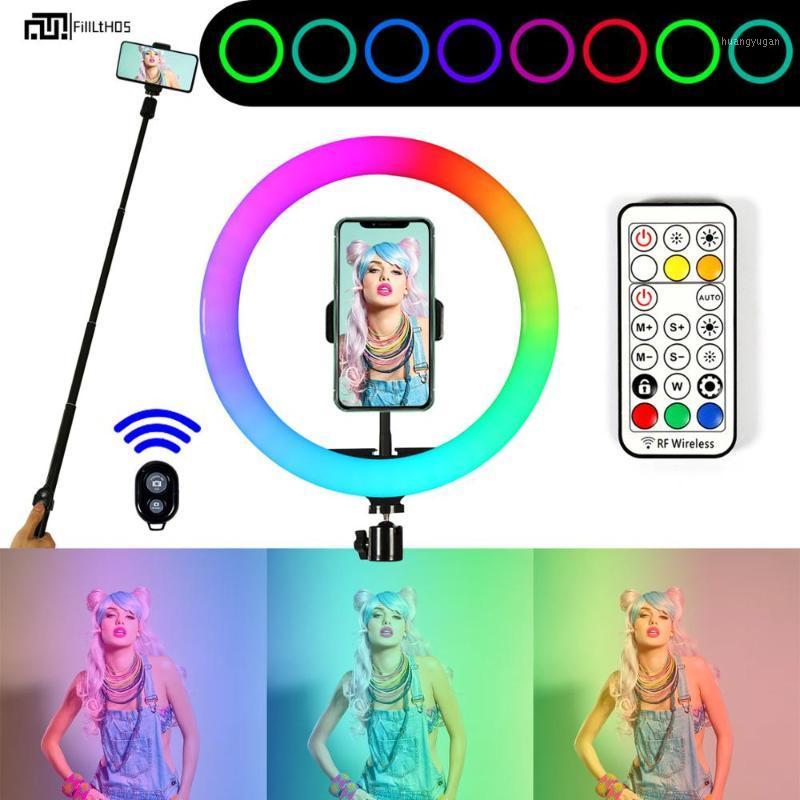 

10inch RGB ring light with selfie stick led ring light USB Lamp 14 colors Photography Photo with Phone Holder for video1