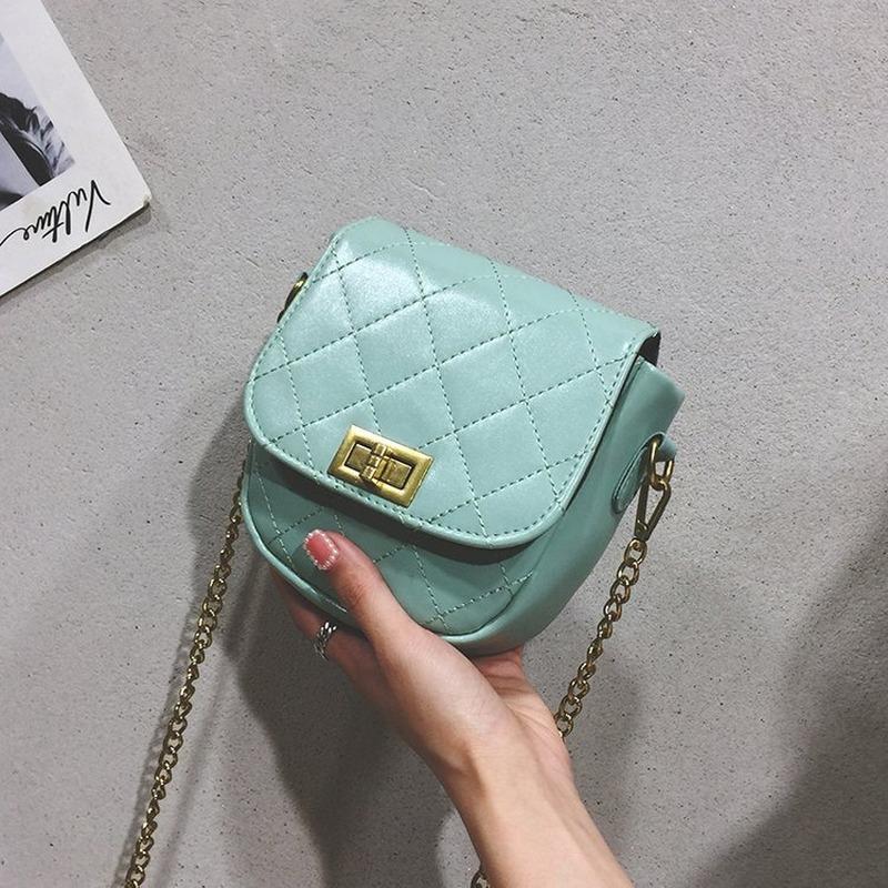 

Lattice chain bag 2021 autumn and winter women's shoulder messenger bag