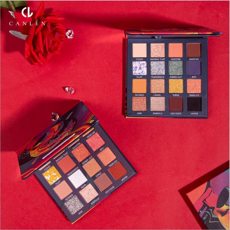 

Maquillage canlen New Eye shadow 16 Color Eyeshadow earth color screen pearl matte purple orange box portable wholesale., Customize