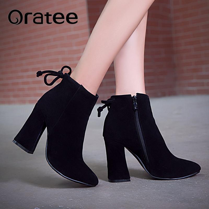 

autumn winter boots for women Short Cylinder Boots Stylish High Heel 10CM Ankle Abkle Winter Shoes Plus size 34-43, Beige