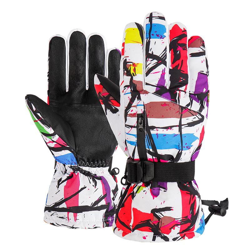 

Winter Warm Professional Ski Gloves Touch Screen Fleece Snowboard Gloves Waterproof Motorcycle Thermal Snow Skiing, Black