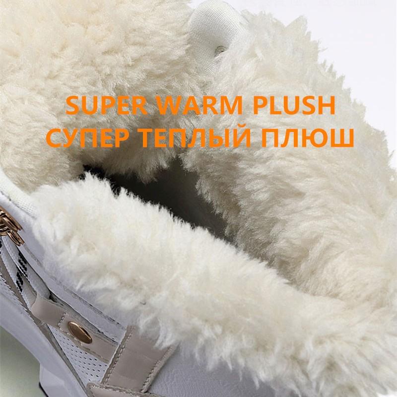 

Women 2020 Boots Winter High Quality Warm Plush Mid-Calf Snow Boots Comfortable Outdoor Waterproof Women's Casual Shoes Mujer, Plush white