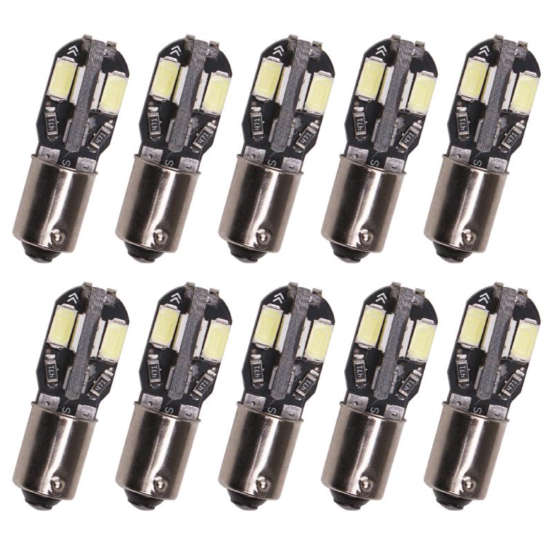 

100PCScar BA9S 8LED SMD auto 5630 5000k white for Clearance Lights parking Light reading light dome Lamp license plate, As pic