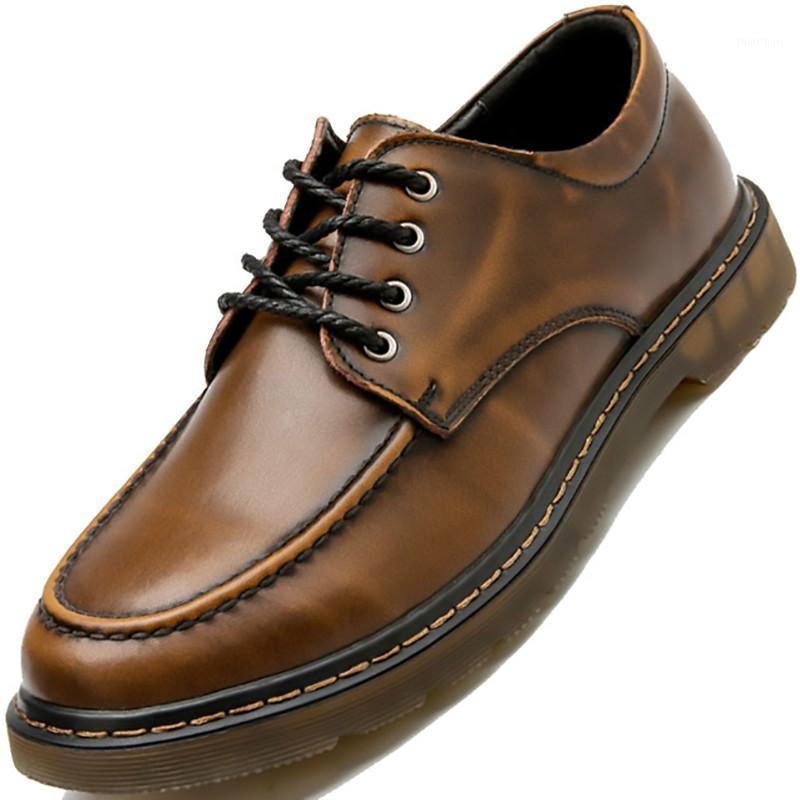 

2021 Genuine Leather Shoes Men Casual Fashion Steampunk Brogue Shoes for Male High Quality Business Footwear1, Black