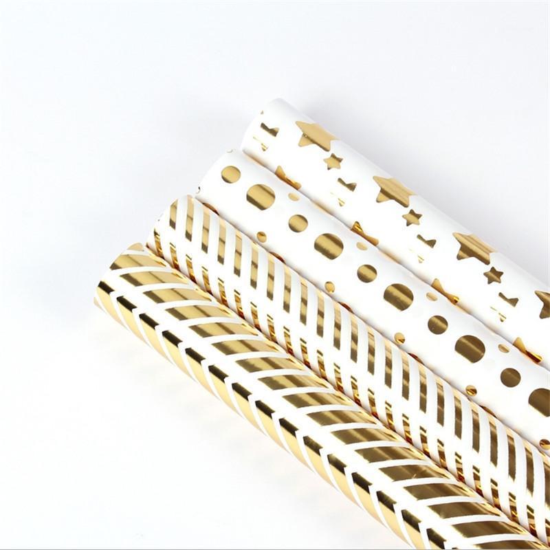 

10 Sheet 50x70CM Hot Stamping Gold Foil Party Gift Wrapping Paper For New Year Gift Christmas Gifts Birthday Present Wrap1