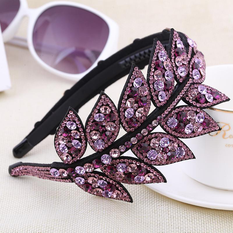 

Hair Clips & Barrettes Korean Girl Simple Exquisite Leaves HairBands Women Fashion Shiny Rhinestone Headdress Accessories Creativity Gift, Golden;silver