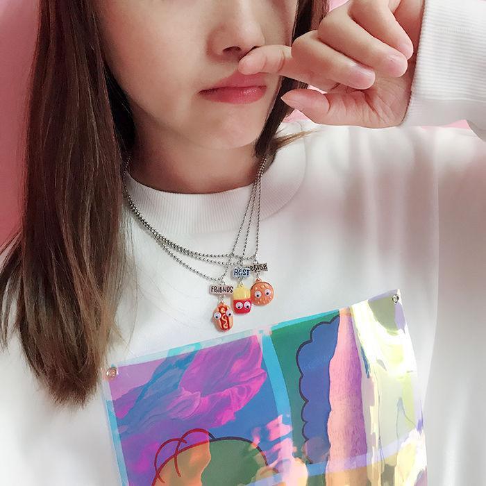 

3pc/Set Coke Hamburger French Fries Design Pendant Necklaces For Women Charm Party BFF Cute New Fashion Choker Jewelry Necklace1