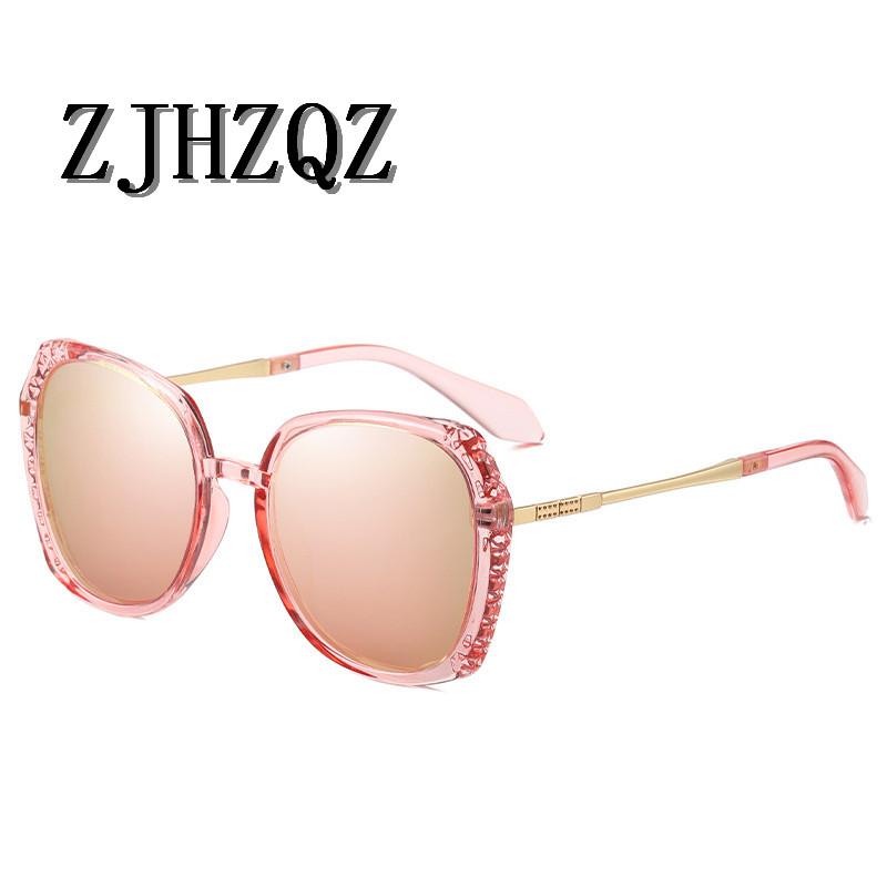 

Eyewears Women Oversized Polarized Sunglasses Female Fashion Black Brown Blue Gradient Lens Pink Mirrors Eyewears