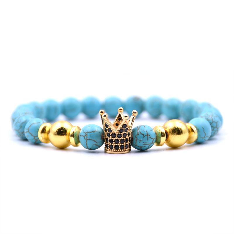 

Natural Stone Beads Bracelets for women and men CZ Rhinestone Crystal Balls resist fatigue charm bracelet