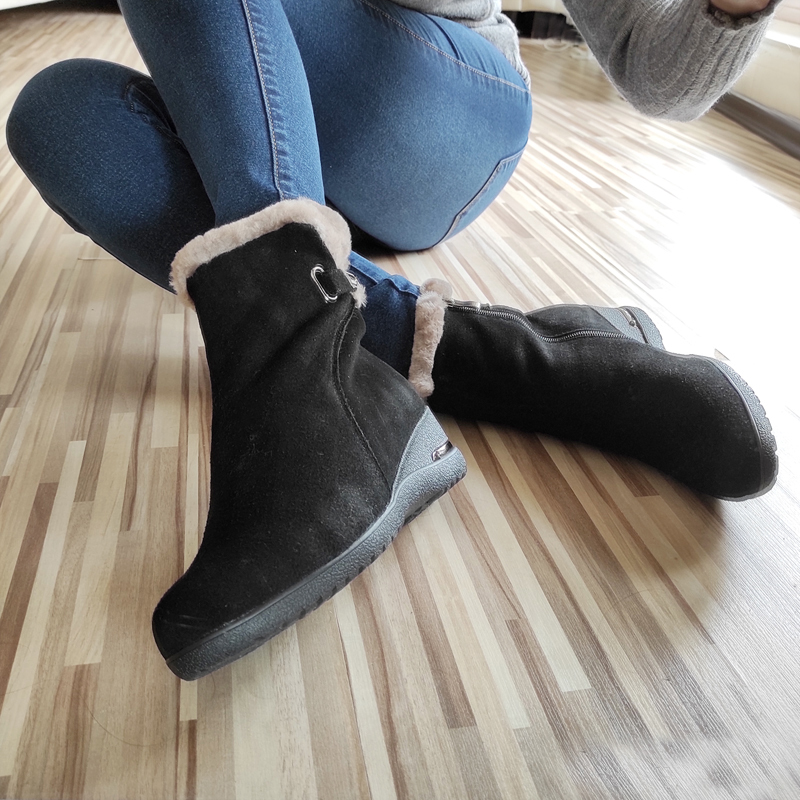 

2020 Classic New Lambskin Wool Leather Suede Ankle Boots for Women Basic Snowboots Black Winter Shoes 2o77