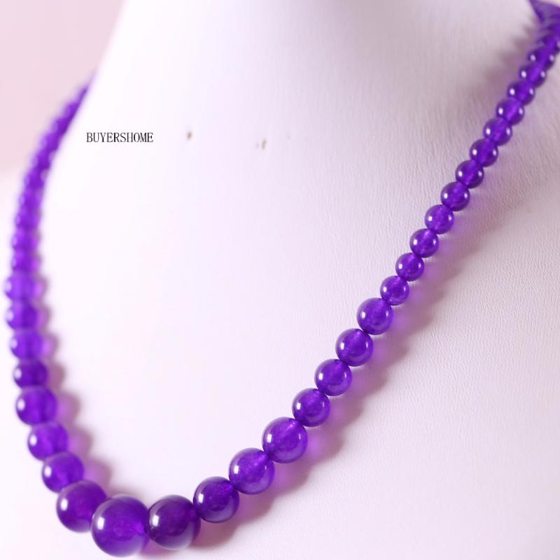 

New without tags Natural Stones Round Beads Crystal Necklace 18" 1Pcs RE004