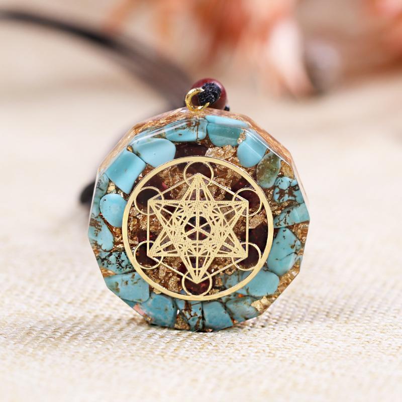 

Orgonite Energy Pendant Mehta Special Energy Generator Angel Necklace Turquoises Crystal Emf Protection For Chakra Healing
