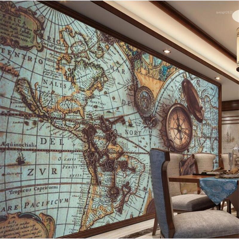 

Customized large 3D wallpaper retro pocket watch wallpaper family living room bedroom background wallpape1, Silk cloth