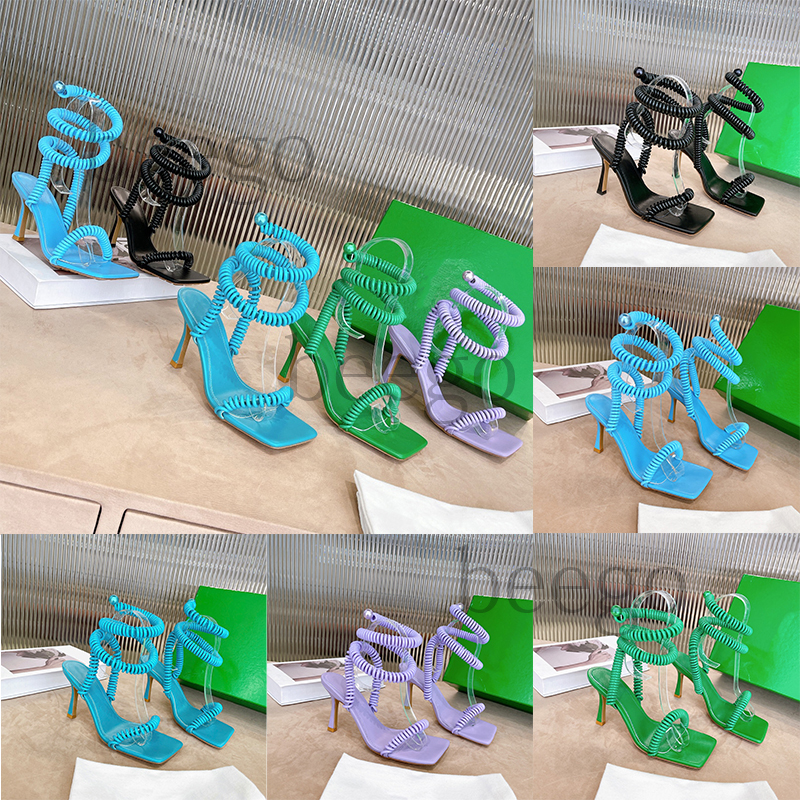 women for womens Sandals WIRE STRETCH Solid color designer platform Luxurys ladies slipper black green blue purple bottega botega tegga Veneta Eur 3