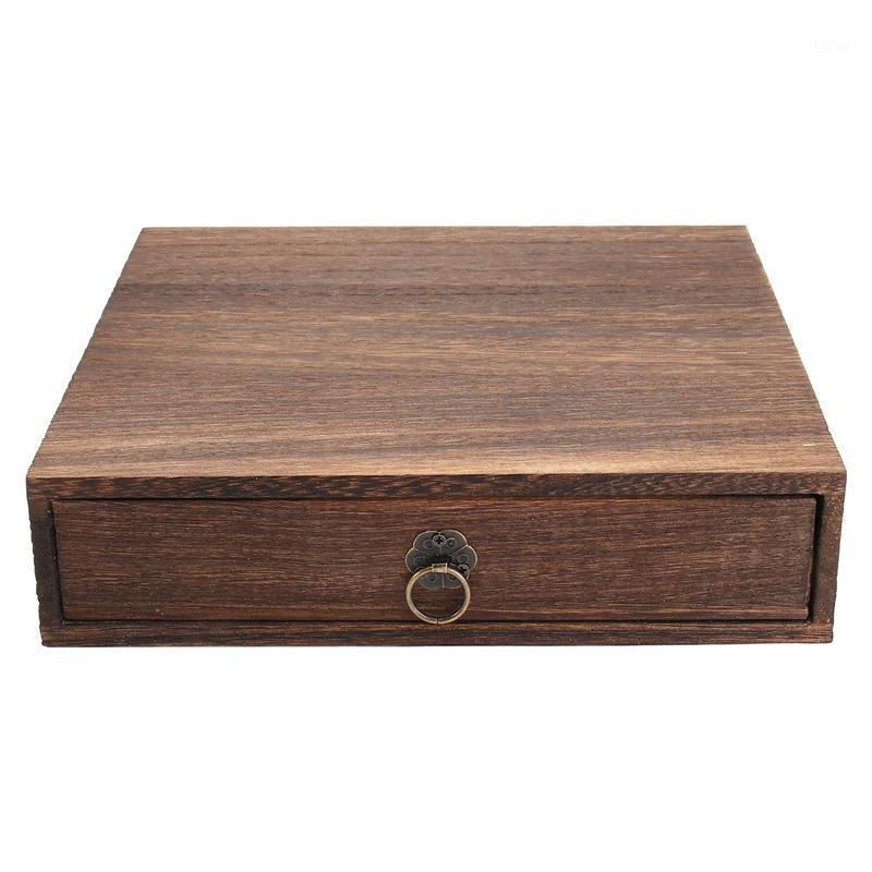 

1pc High Grade Box Vintage Drawer Box Wooden Kitchen Storage1