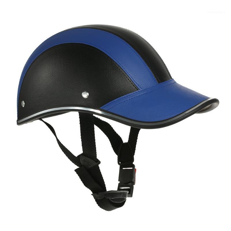 

Baseball Cap Style Motorcycle Bike Helmets Anti-UV Safety Hat Adjustable Motorcycle Helmet Helmets Half1, Blue