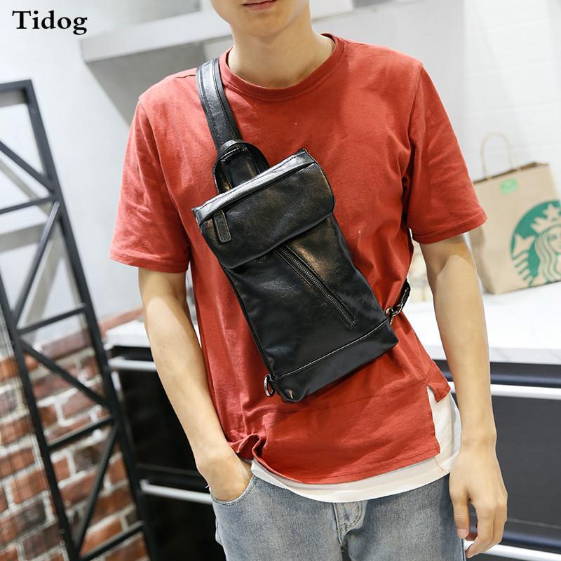 

Tidog The new trend of young Korean all-match chest bag1, Black