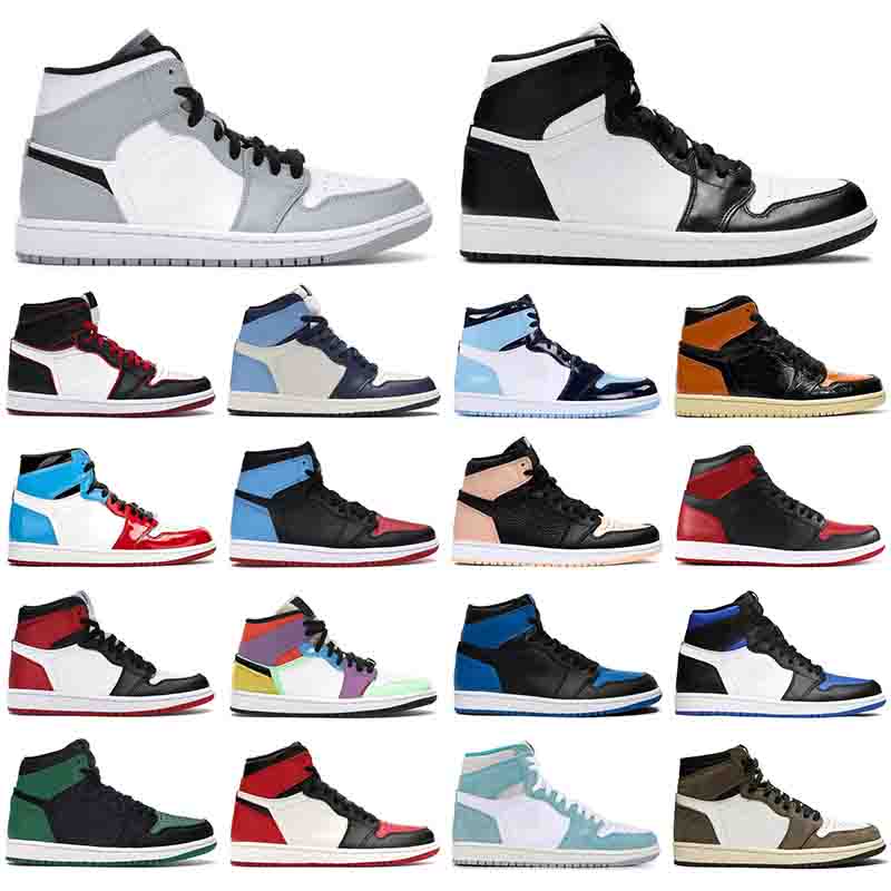 Avec des chaussettes gratuites chaussure de basket-ball Mocha Obsidian Pine Green chaussures de course hommes femmes 1S Bred Crimson Tint baskets
