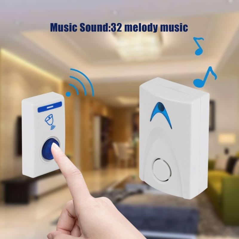 

LED Wireless Chime Door Bell DC3V Gate Alarm Doorbell & Wireles Remote control 32 Tune Songs Drop Shipping C1 New Arrival
