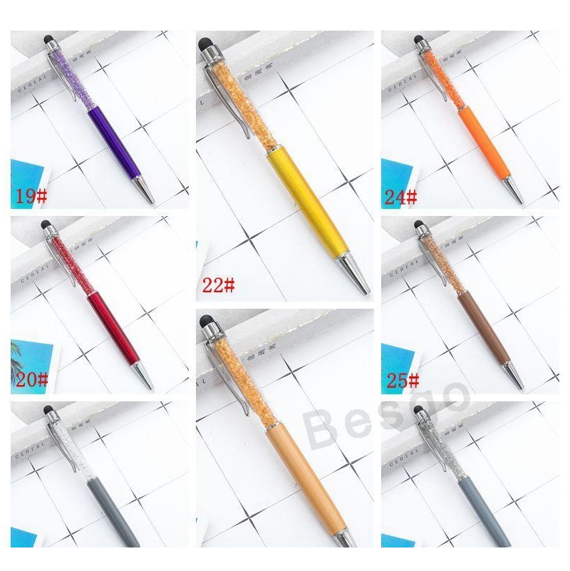 

Fine Crystal Ballpoint Pen Fashion Creative Stylus Touch Pen For Writing Stationery Office School Ballpen Black jllLHT lajiaoyard, As pic