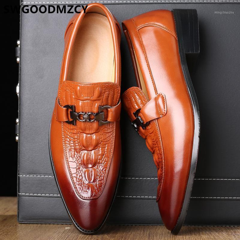 

Crocodile Shoes Oxford Mens Dress Shoes Loafers Black Elegant For Men Italian Vestidos De Novia 2020 Sepatu Slip On Pria1, Wine red