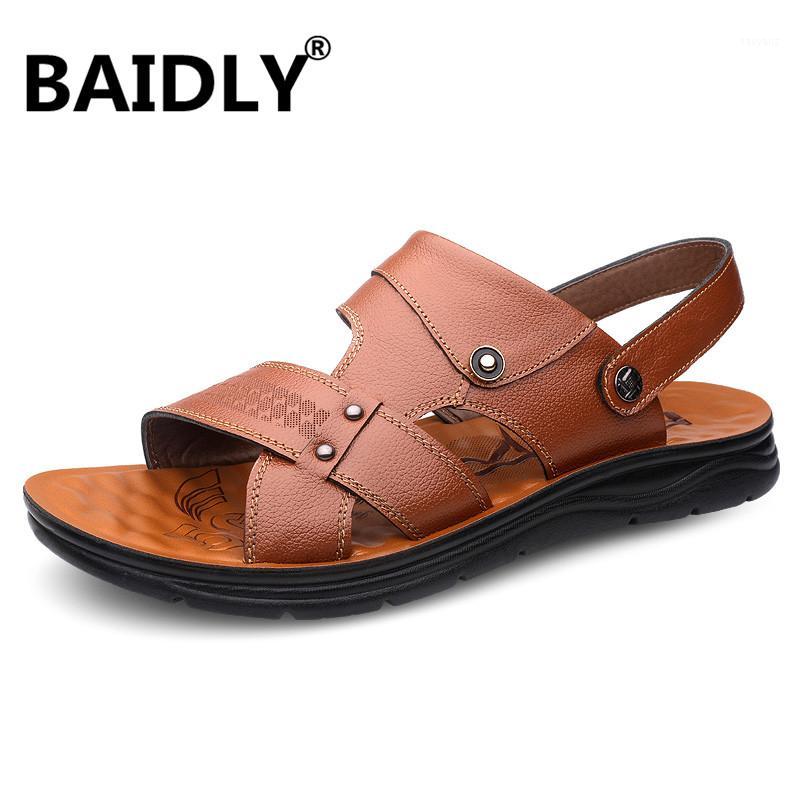 

Handmade Leather Beach Sandals Fashion Casual Shoes for Men Summer Outdoor Slippers Male Walk Travel Outdoor Sneakers Sandalia1, Black
