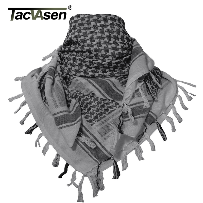 

TACVASEN Men Military Scarf Tactical Desert Arab Keffiyeh Scarf Camouflage Head Scarf Women Arabic Cotton Paintball Face Mask T200103