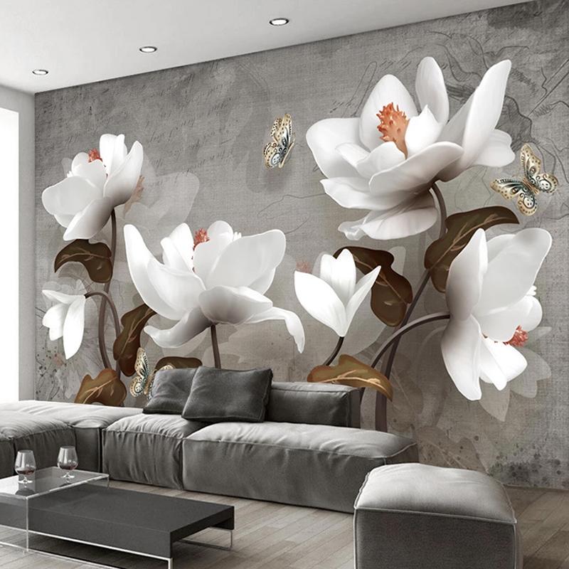

Diantu 2020 Custom home wallpaper European retro hand drawn flower 3D photo wallpaper Background wall decoration painting mural, Silk cloth