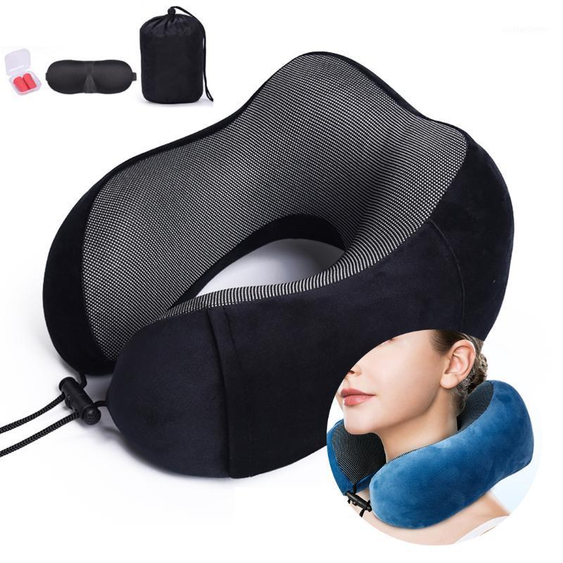 

U Shaped Memory Foam Neck Pillows Soft Comfort Slow Rebound Space Airplane Travel Pillow Solid Neck Cervical Healthcare Bedding1