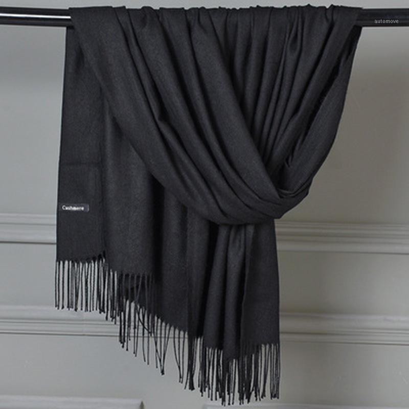 

Women Winter thick Cashmere Scarf Unisex Long Tassel Dual-Use Cycling Windproof Warm Bib Shawl Kerchief Islam Muslim Hijab N211