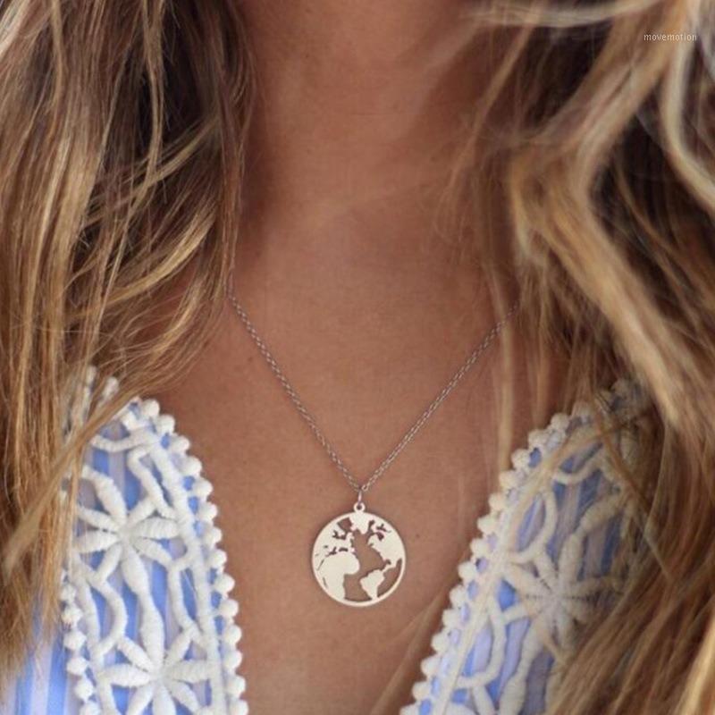 

Geometric Map Choker Necklace Women Bohemian Style Map Pendant Chain Necklaces Women's Jewelry Accessories Collares Kpop1