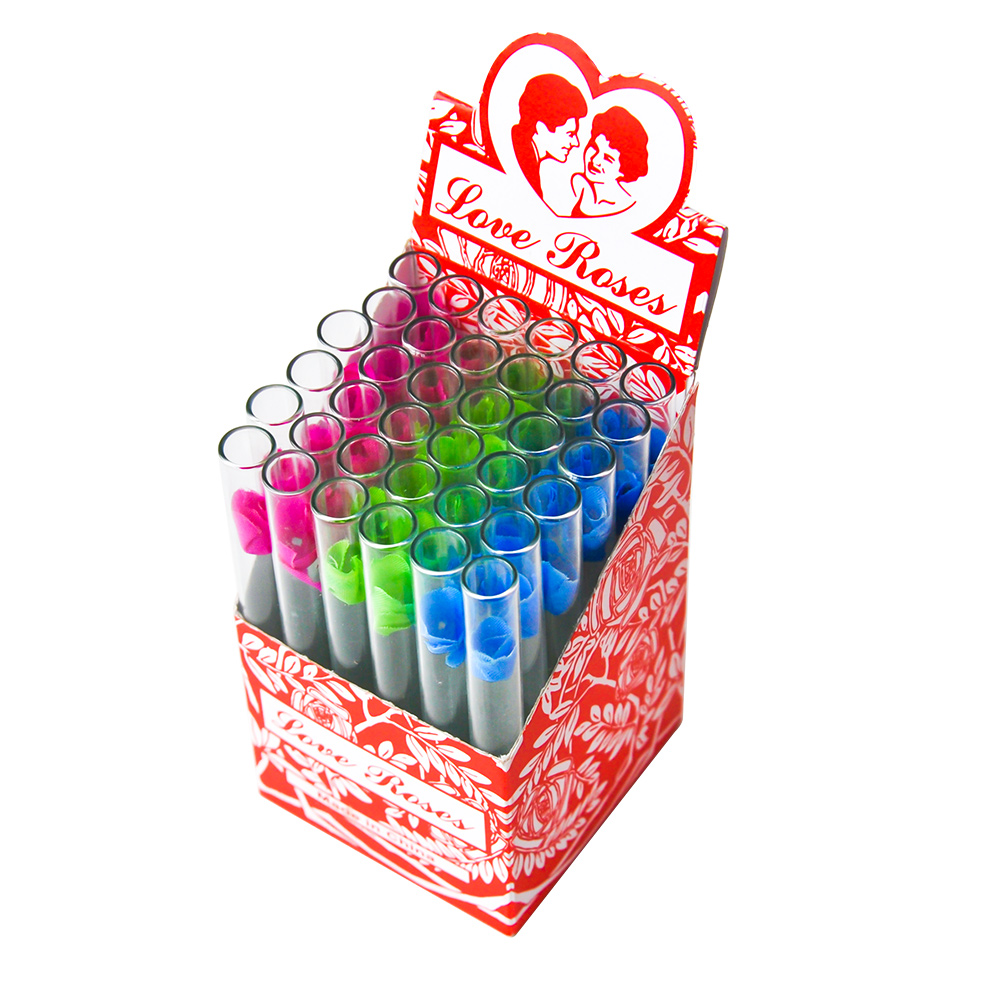 

Love Rose Glass Pipe With Plastic Flower Inside smoke pipes 36pcs in one box tobacco pipes smoking accessory