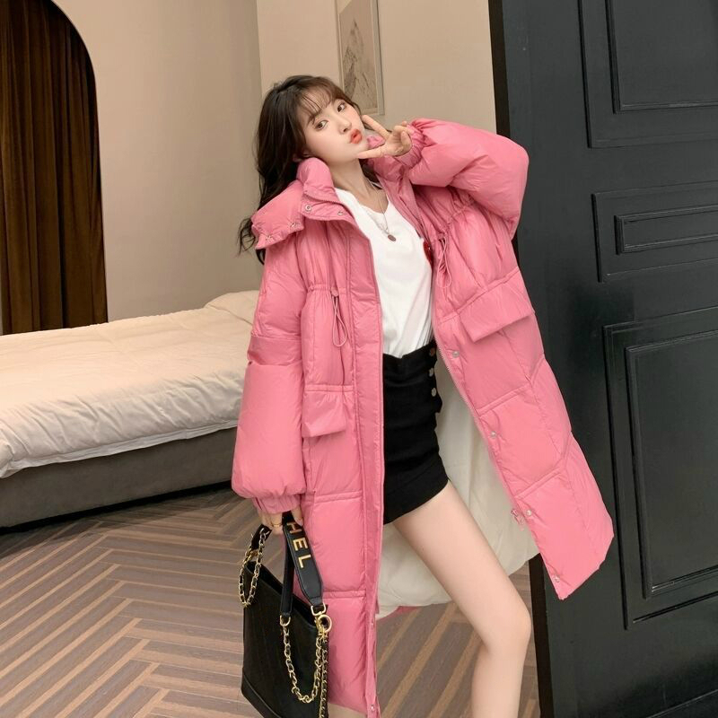 

2021 Woman Long Down Coat White Hooded Overcoats Winter Warm Coats New Arrivals Rizk, Yellow